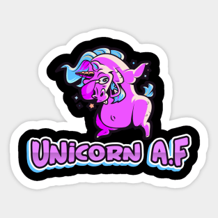 Unicorn AF, Funny Cute, Unicorn Gift, Unicorn Meme Sticker